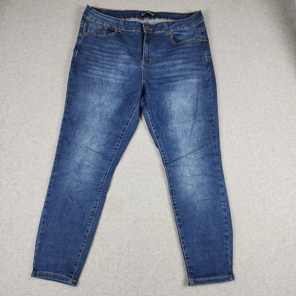 Sandpiper Jeans Womens 18W Blue Denim High Rise Stretch Medium Wash Skinny Leg